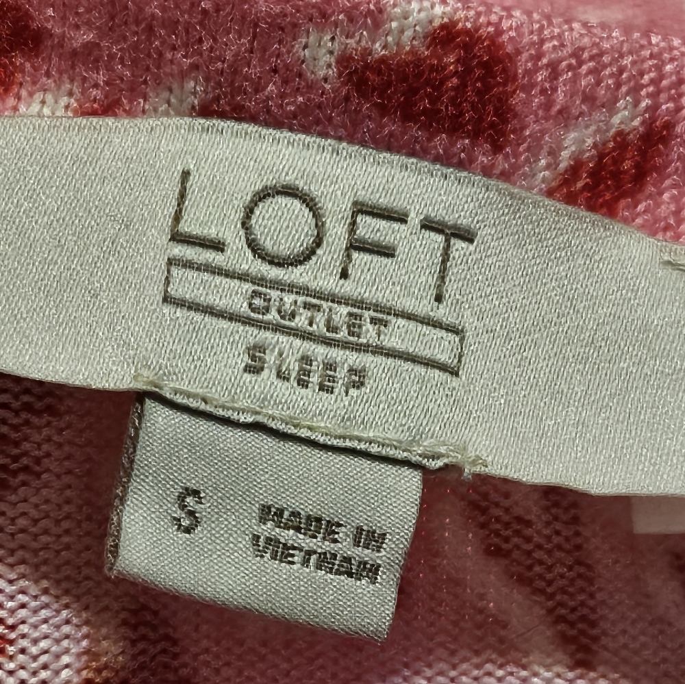Loft Outlet Sleepwear Set Red & Pink Animal Print/Hearts Top Size S, Shorts M - Picture 10 of 15
